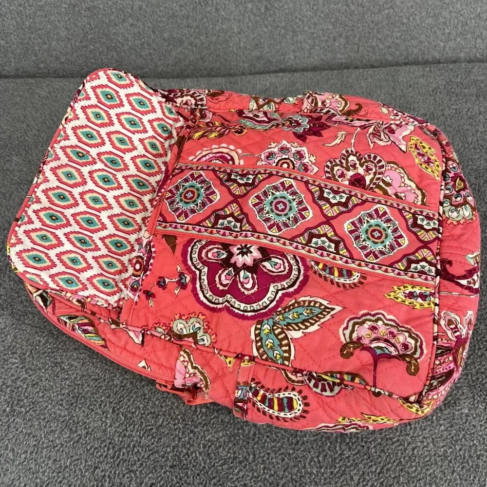 Vera‎ Bradley Quilted Back Pack Purse 6 Pockets School Bag 12